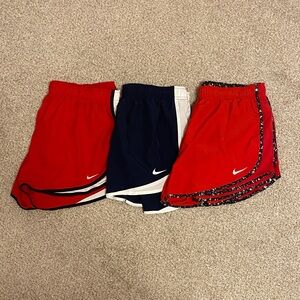 Nike Women’s XL Athletic Shorts - 2 Red and 1 Dark Navy